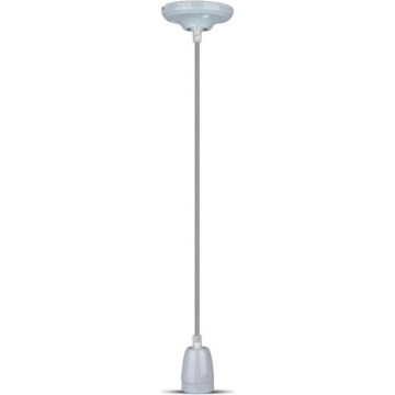 Ανάρτηση με ροζέτα και ντουί 1xE27/60W/230V γκρι/πορσελάνη