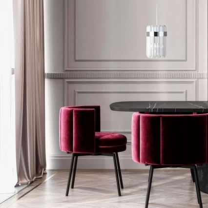 Αναρτώμενο φωτιστικό σε καλώδιο VETRO 1xE14/10W/230V, γυαλιστερό χρώμιο