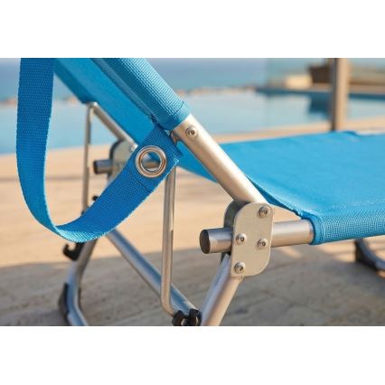 Αναδιπλούμενη ρυθμιζόμενη ξαπλώστρα SUNO 56x190 cm, μπλε