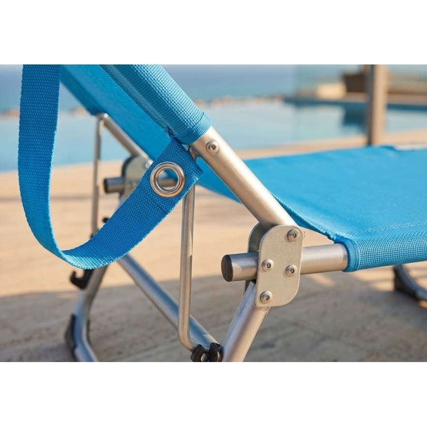 Αναδιπλούμενη ρυθμιζόμενη ξαπλώστρα SUNO 56x190 cm, μπλε