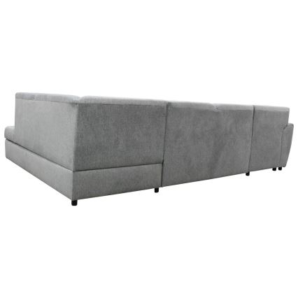 Αναδιπλούμενη γωνιακή σύνθεση καθιστικού SERPA σε σχήμα U με αποθηκευτικό χώρο, δεξιά, γκρι