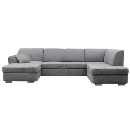 Αναδιπλούμενη γωνιακή σύνθεση καθιστικού SERPA σε σχήμα U με αποθηκευτικό χώρο, δεξιά, γκρι