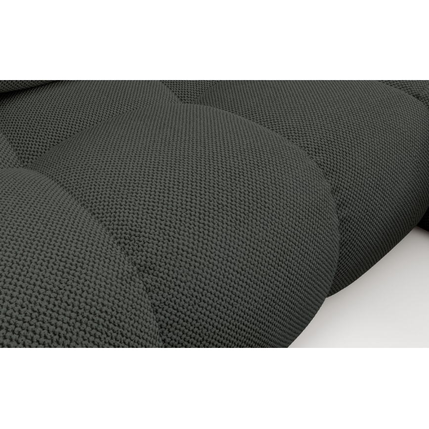 Αναδιπλούμενος γωνιακός επενδυμένος καναπές-κρεβάτι με αποθηκευτικό χώρο σε σχήμα L ALMADA, δεξιός, ανθρακί