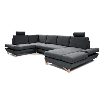 Αναδιπλούμενη γωνιακή επενδυμένη σύνθεση σε σχήμα U με αποθηκευτικό χώρο AVESTA, ανθρακί