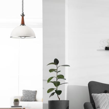 Αναδιπλούμενο φωτιστικό CHIARA 1xE27/60W/230V ασημί/καφέ/οξιά