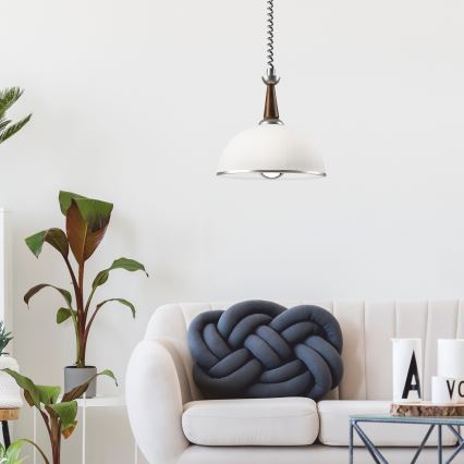 Αναδιπλούμενο φωτιστικό CHIARA 1xE27/60W/230V ασημί/σκούρο καφέ/οξιά