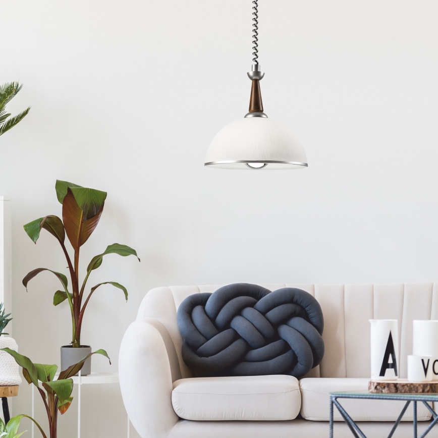 Αναδιπλούμενο φωτιστικό CHIARA 1xE27/60W/230V ασημί/σκούρο καφέ/οξιά