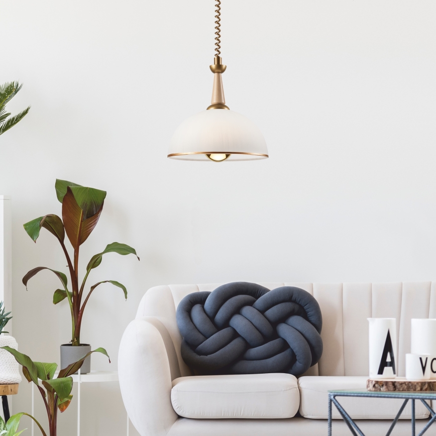 Αναδιπλούμενος πολυέλαιος CHIARA 1xE27/60W/230V μπεζ/οξιά