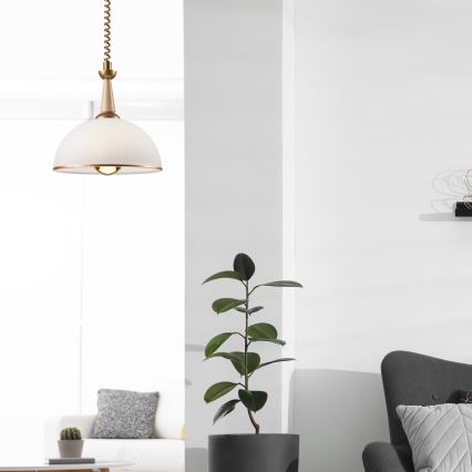 Αναδιπλούμενος πολυέλαιος CHIARA 1xE27/60W/230V μπεζ/οξιά