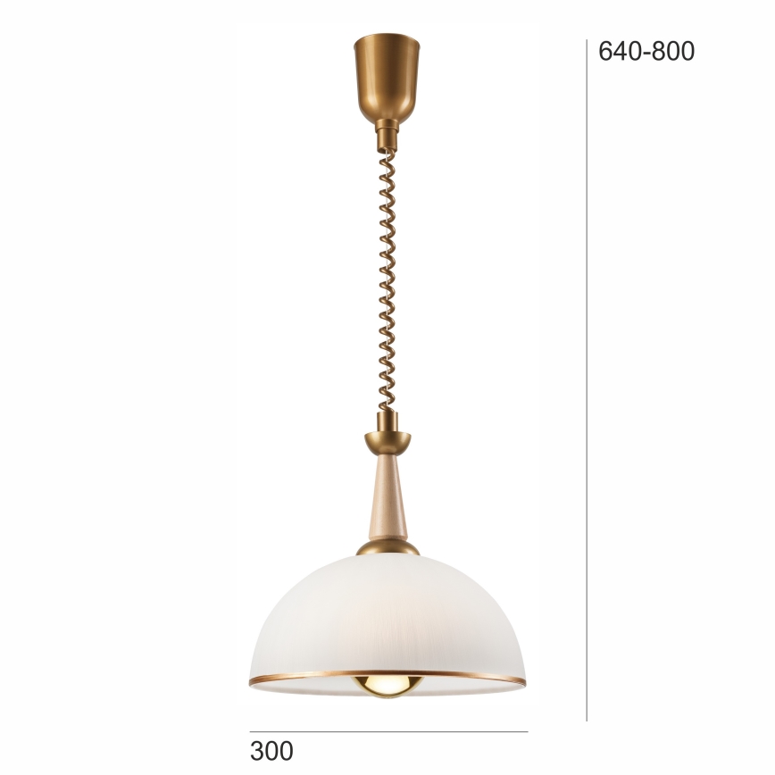 Αναδιπλούμενος πολυέλαιος CHIARA 1xE27/60W/230V μπεζ/οξιά