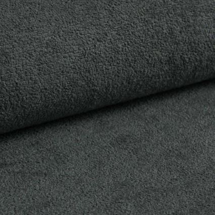 Αναδιπλούμενος γωνιακός καναπές-κρεβάτι HORTA σε σχήμα L, αριστερή πλευρά, με αποθηκευτικό χώρο, σκούρο γκρι