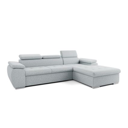 Αναδιπλούμενος γωνιακός καναπές-κρεβάτι σε σχήμα L με αποθηκευτικό χώρο PADUA, γκρι, δεξιά