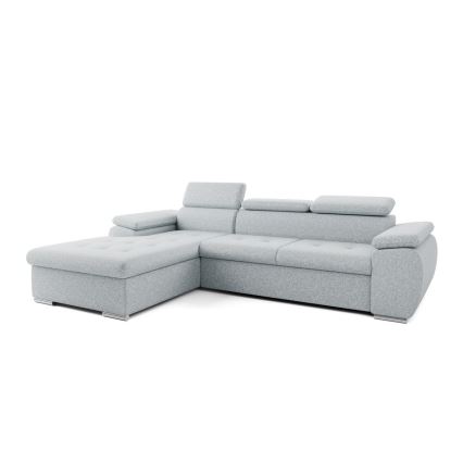 Αναδιπλούμενος γωνιακός καναπές σε σχήμα L με αποθηκευτικό χώρο PADUA — γκρι, αριστερή διάταξη