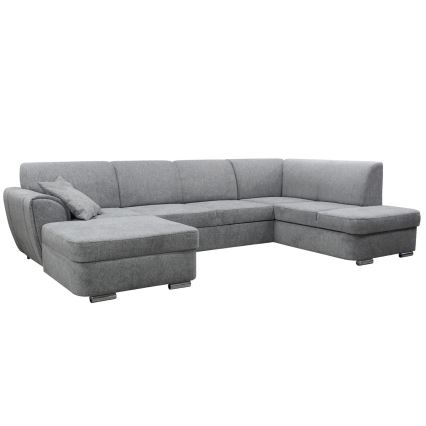 Αναδιπλούμενος γωνιακός καναπές σε σχήμα U με αποθηκευτικό χώρο SERPA, δεξιά, γκρι