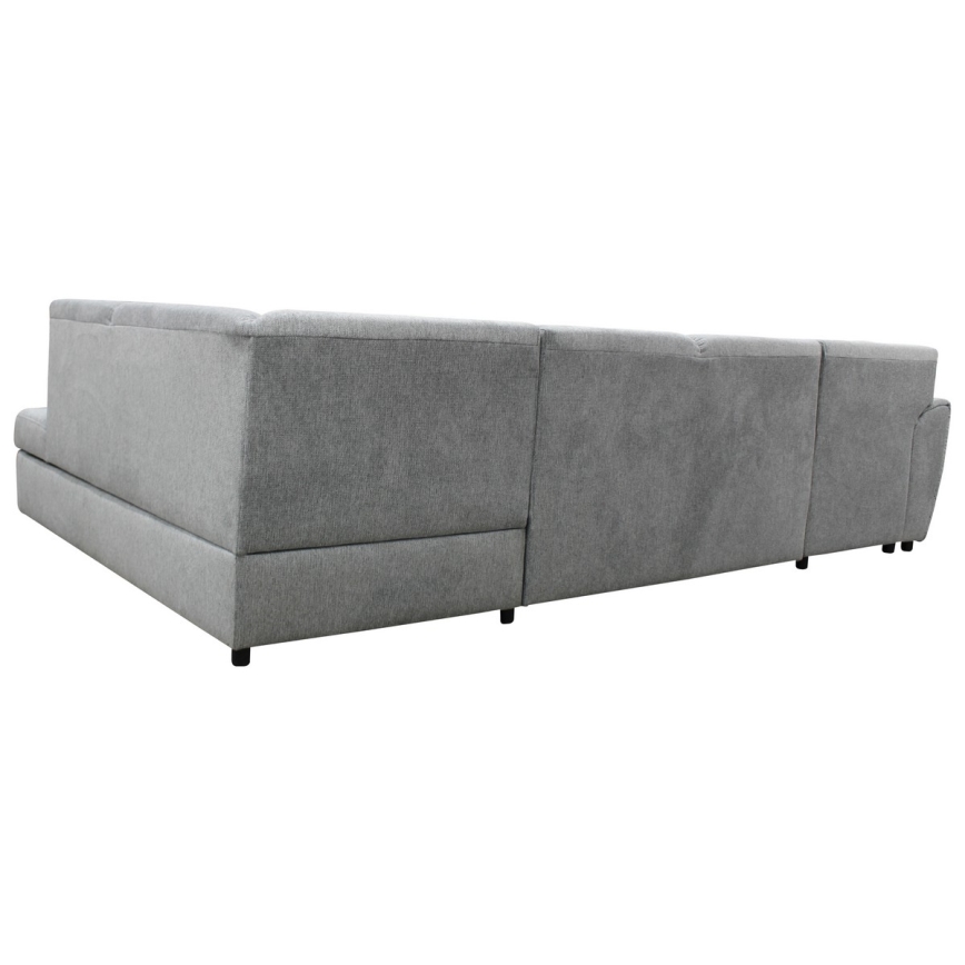 Αναδιπλούμενος γωνιακός καναπές σε σχήμα U με αποθηκευτικό χώρο SERPA, δεξιά, γκρι