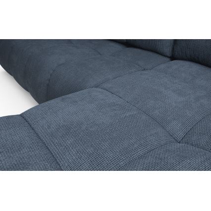 Γωνιακός καναπές-κρεβάτι ALMADA, επενδυμένος, σε σχήμα L, δεξιά, μπλε, με αποθηκευτικό χώρο