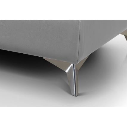 Αναδιπλούμενος γωνιακός δερμάτινος καναπές σε σχήμα L SALERNO II αριστερή πλευρά γκρι