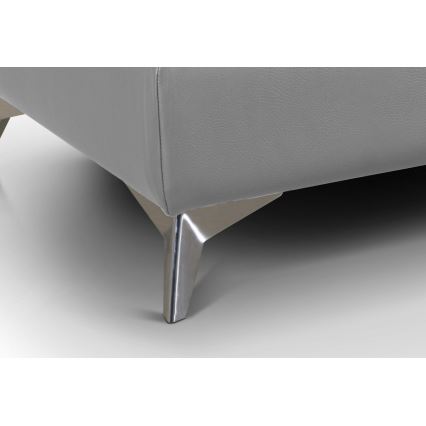 Αναδιπλούμενος γωνιακός δερμάτινος καναπές σε σχήμα L SALERNO II δεξιά γκρι