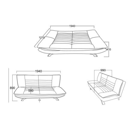 Αναδιπλούμενος διθέσιος καναπές AIRI μπεζ