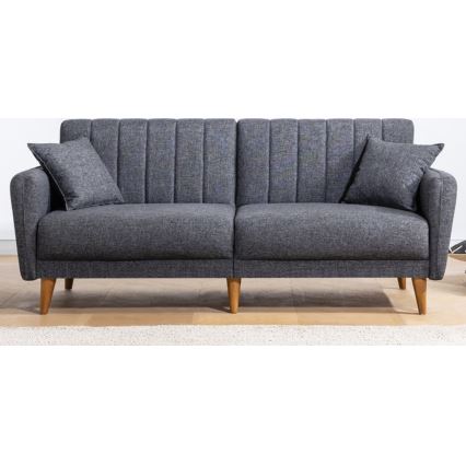 Αναδιπλούμενος διθέσιος καναπές-κρεβάτι KITO σε σκούρο γκρι