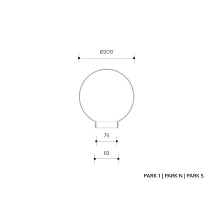 Ανταλλακτικό αμπαζούρ για φωτιστικό τοίχου PARK E27 διάμετρος 20 cm smoky prismatic