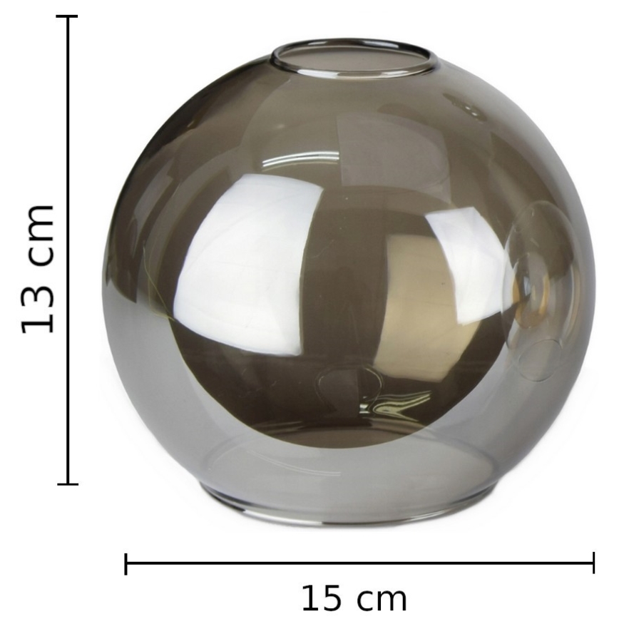 Ανταλλακτικό γυαλί για πολυέλαιο LACRIMA SMOKY E27 διάμ. 15 εκ. μαύρο καπνιστό