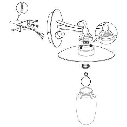 Ανταλλακτικό γυαλί για επιτοίχιο φωτιστικό Eglo - MILTON