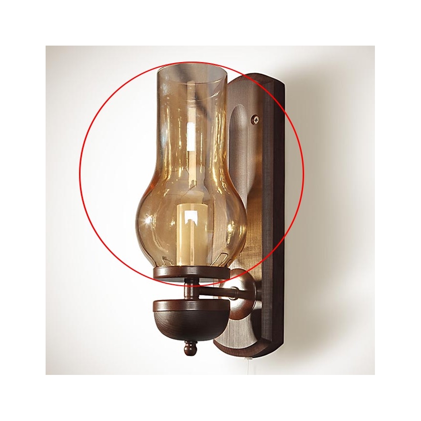 Ανταλλακτικό γυαλί για φωτιστικό τοίχου TAVERN/COTTAGE E14 210x110 mm καφέ