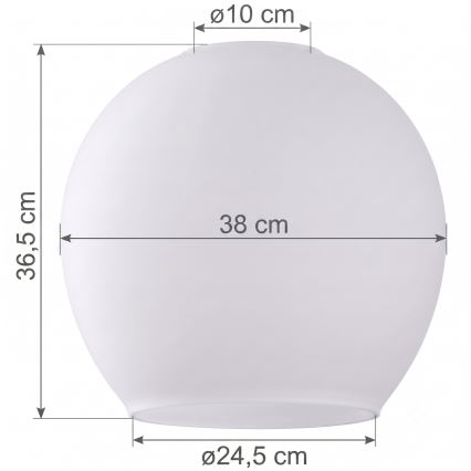 Ανταλλακτικό γυαλί για πολυέλαιο KULA E27, Ø 38 cm, λευκό/διάφανο