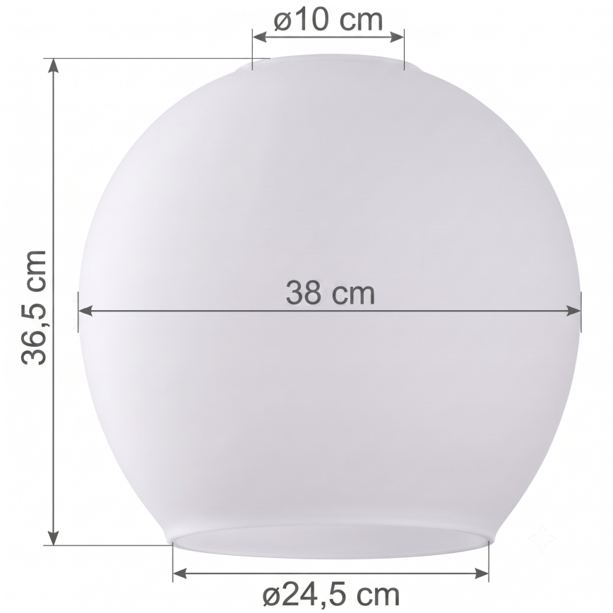Ανταλλακτικό γυαλί για πολυέλαιο KULA E27, Ø 38 cm, λευκό/διάφανο