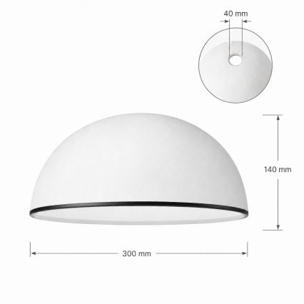 Ανταλλακτικό γυαλί για πολυέλαιο RETRO, ANTICO E27 Ø 30 cm λευκό/μαύρο