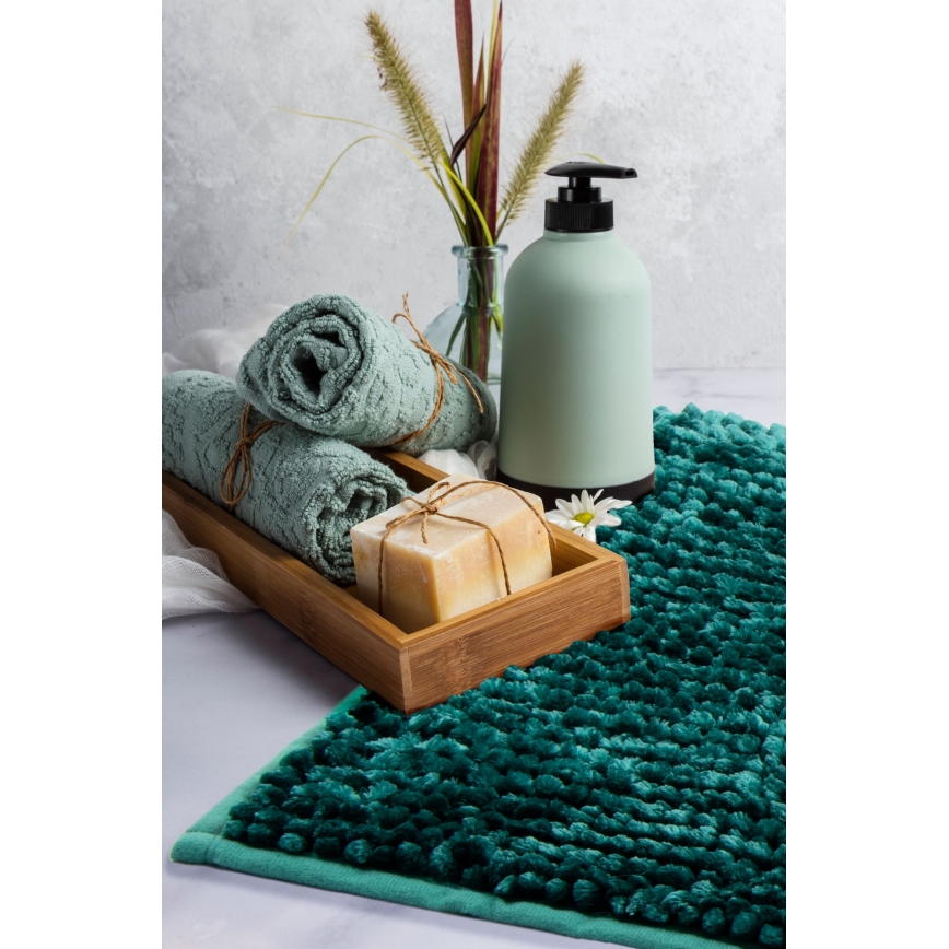 Αντιολισθητικό χαλάκι μπάνιου CHENILLE 50x80 εκ. τιρκουάζ