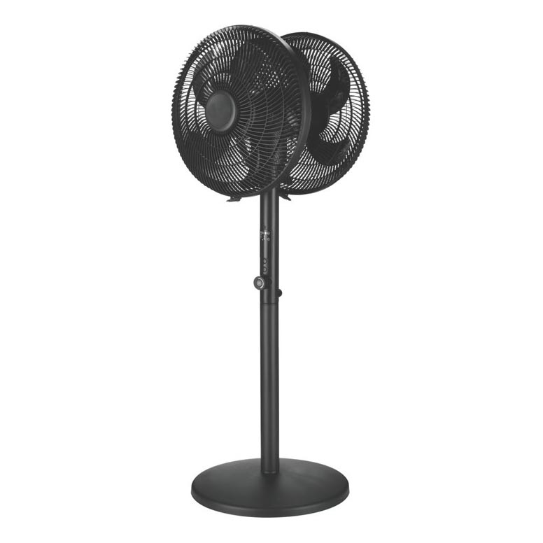 Ανεμιστήρας δαπέδου 120W/230V 2x Ø 40 cm μαύρος + τηλεχειριστήριο