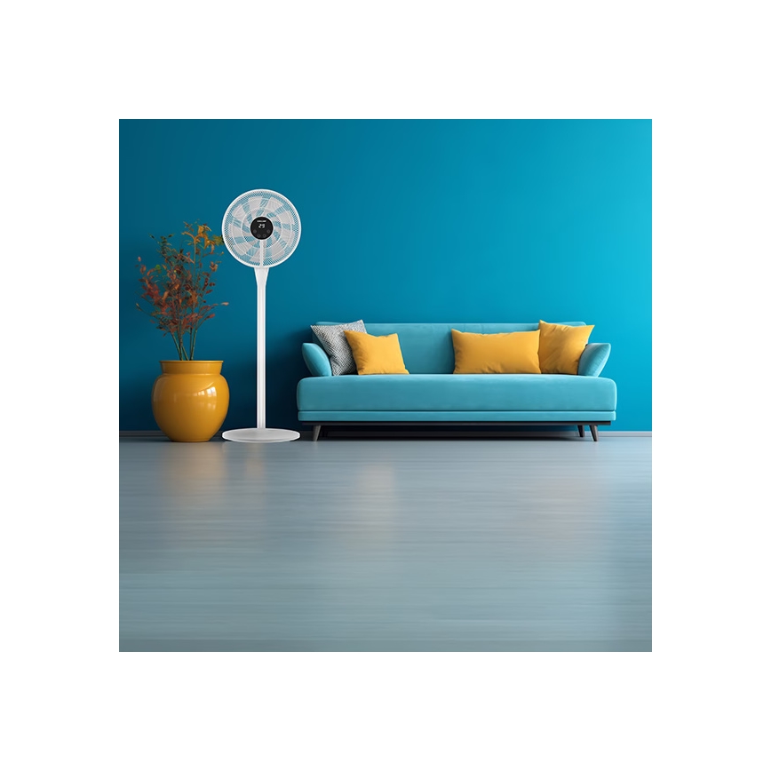Ανεμιστήρας δαπέδου 25W/230V, διάμ. 40 cm, λευκός + τηλεχειριστήριο