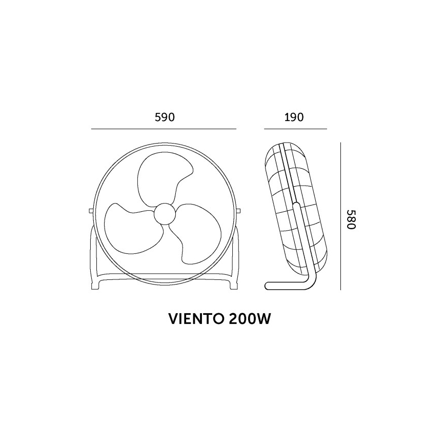 Ανεμιστήρας δαπέδου VIENTO 200W/230V σε γυαλισμένο χρώμιο