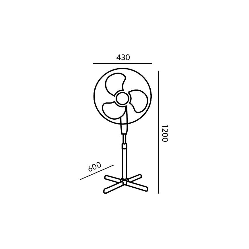 Ανεμιστήρας δαπέδου VIENTO 45W/230V μαύρο