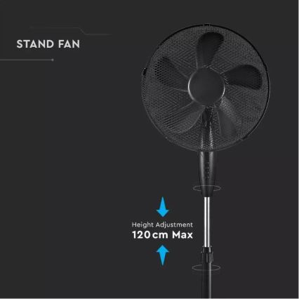 Ανεμιστήρας δαπέδου, διάμετρος 43 cm, 55W/230V, μαύρος