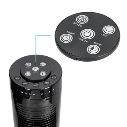 Ανεμιστήρας Ορθοστάτης HOORN 45W/230V 81 cm μαύρο