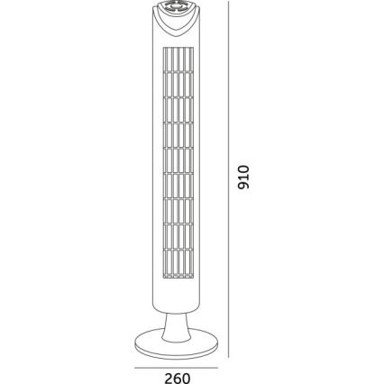 Ανεμιστήρας Ορθοστάτης LISSE 45W/230V 91,4 cm μαύρο + τηλεχειριστήριο