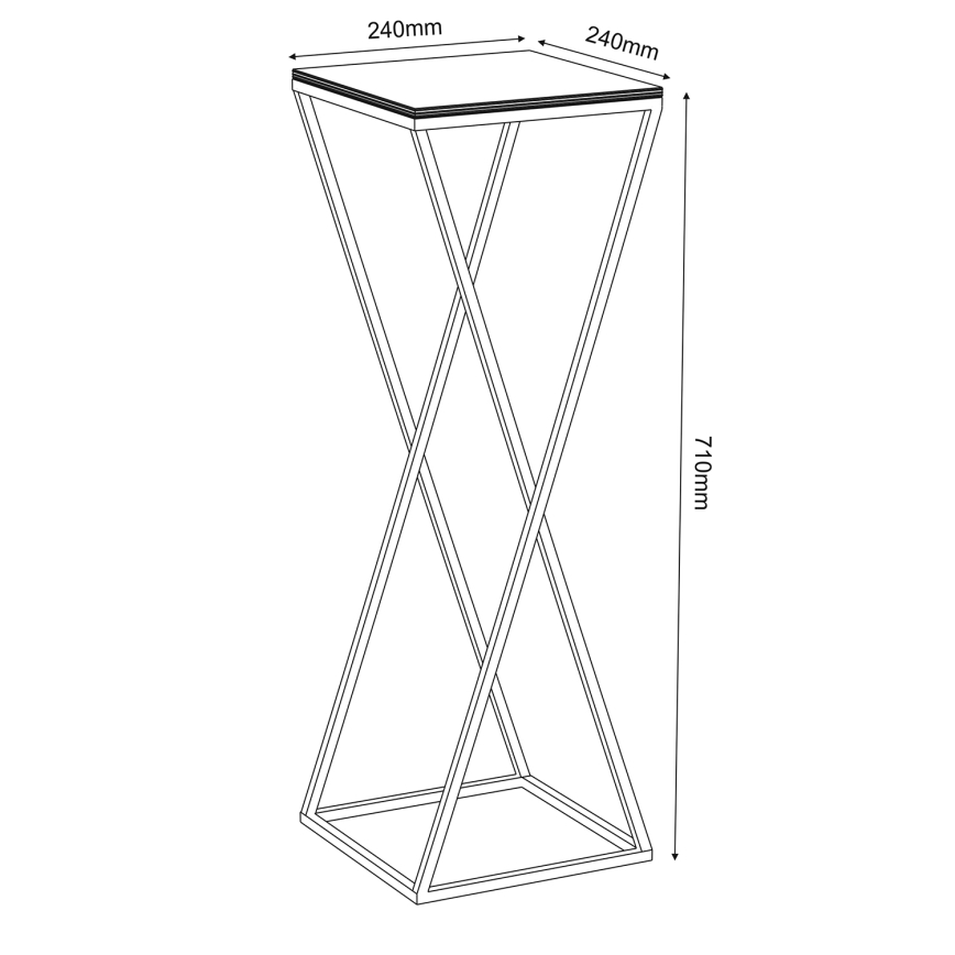 Ανθοστήλη 70x24 cm μαύρη