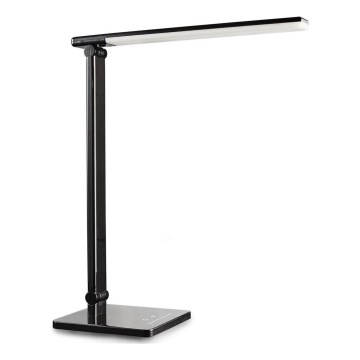 B.K. Licht 1004 - LED Dimmable επιτραπέζιο φωτιστικό αφής με USB LED/5W/230V μαύρο