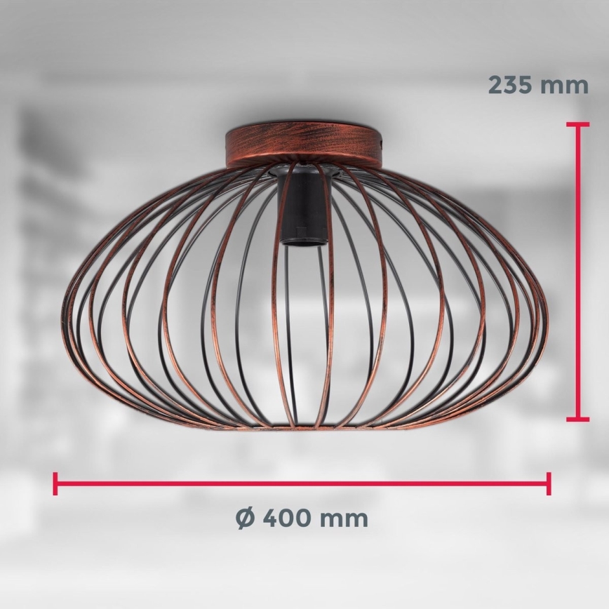 B.K. Licht 1471 - Πλαφονιέρα οροφής RETRO 1xE27/40W/230V χαλκός