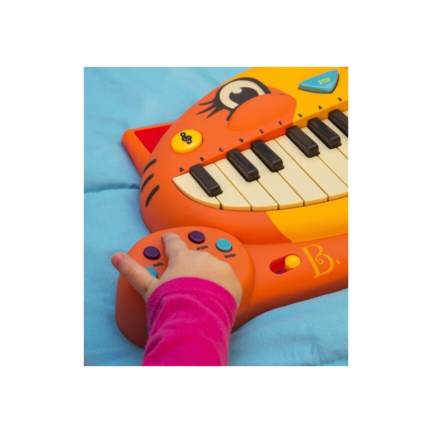 B-Toys - Παιδικό πιάνο με μικρόφωνο Cat 4xAA