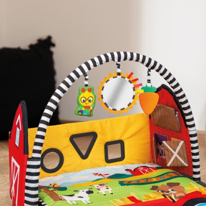 Baby Einstein - Παιδικό πατάκι δραστηριοτήτων BUSY BARNYARD 4xAA