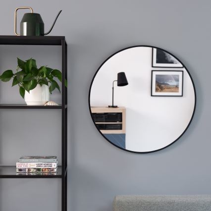 Baltica Design - Επιτοίχιος καθρέφτης μπάνιου με ενσωματωμένο φωτισμό BRIGHT LED/15W/230V 4500K Ø 80 cm IP65 μαύρος