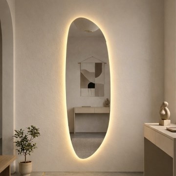 Baltica Design - Καθρέφτης μπάνιου για τοίχο με ενσωματωμένο φωτισμό STONE FLUID LED/15W/230V 2700K 155x50 cm IP65