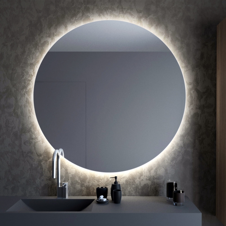 Baltica Design - LED Επιτοίχιος καθρέφτης μπάνιου με οπίσθιο φωτισμό BRIGHT LED/15W/230V 4500K διάμ. 90 cm IP65