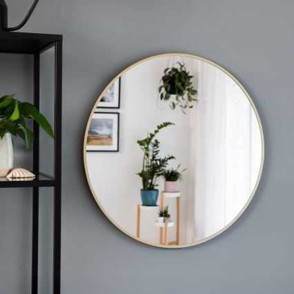 Baltica Design - LED επιτοίχιος καθρέφτης μπάνιου με ενσωματωμένο φωτισμό BRIGHT LED/15W/230V 4500K διάμ. 90 cm IP65 χρυσός