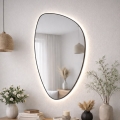 Baltica Design - LED Επιτοίχιος καθρέφτης μπάνιου με ενσωματωμένο φωτισμό STONE FLUID LED/15W/230V 4500K 92x55 cm IP65 μαύρος