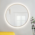 Baltica Design - Επιτοίχιος καθρέφτης μπάνιου με φωτισμό LED BRIGHT LED/15W/230V 4500K Ø 100 εκ. IP65, χρυσός